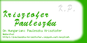 krisztofer pauleszku business card